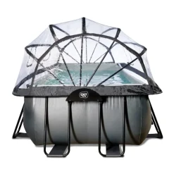 Exit - Piscina Black Leather 540 x 250 x 122 cm con filtro de arena, cúpula y bomba de calor*Exit Toys Online