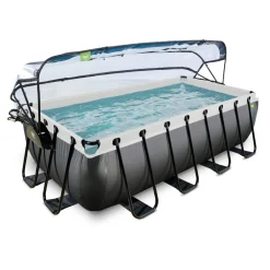 Exit - Piscina Black Leather 400 x 200 x 100 cm con filtro de arena y cúpula*Exit Toys Sale