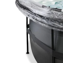 Clearance Exit - Piscina Black Leather diámetro 427 x 122 cm con filtro de arena y cúpula Piscinas|Juguetes De Verano