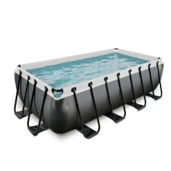 Discount EXIT - Piscina de cuero rectangular con bomba de filtro 400 x 200 x 100 cm Piscinas|Juguetes De Verano
