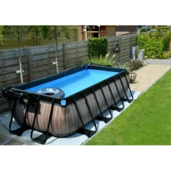 Discount EXIT - Piscina de cuero rectangular con bomba de filtro 400 x 200 x 100 cm Piscinas|Juguetes De Verano