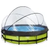Exit - Piscina Lime verde diámetro 360 x 76 cm con filtro y cúpula transparente*Exit Toys Outlet