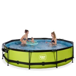 Exit - Piscina Lime verde diámetro 360 x 76 cm con filtro y cúpula transparente*Exit Toys Outlet