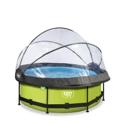 Hot Exit - Piscina Lime verde diámetro 244 x 76 cm con filtro y cúpula transparente Piscinas Tubulares|Piscinas