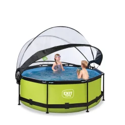 Hot Exit - Piscina Lime verde diámetro 244 x 76 cm con filtro y cúpula transparente Piscinas Tubulares|Piscinas