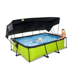 Exit - Piscina Lime verde 220 x 150 x 65 cm con filtro y toldo negro*Exit Toys Discount