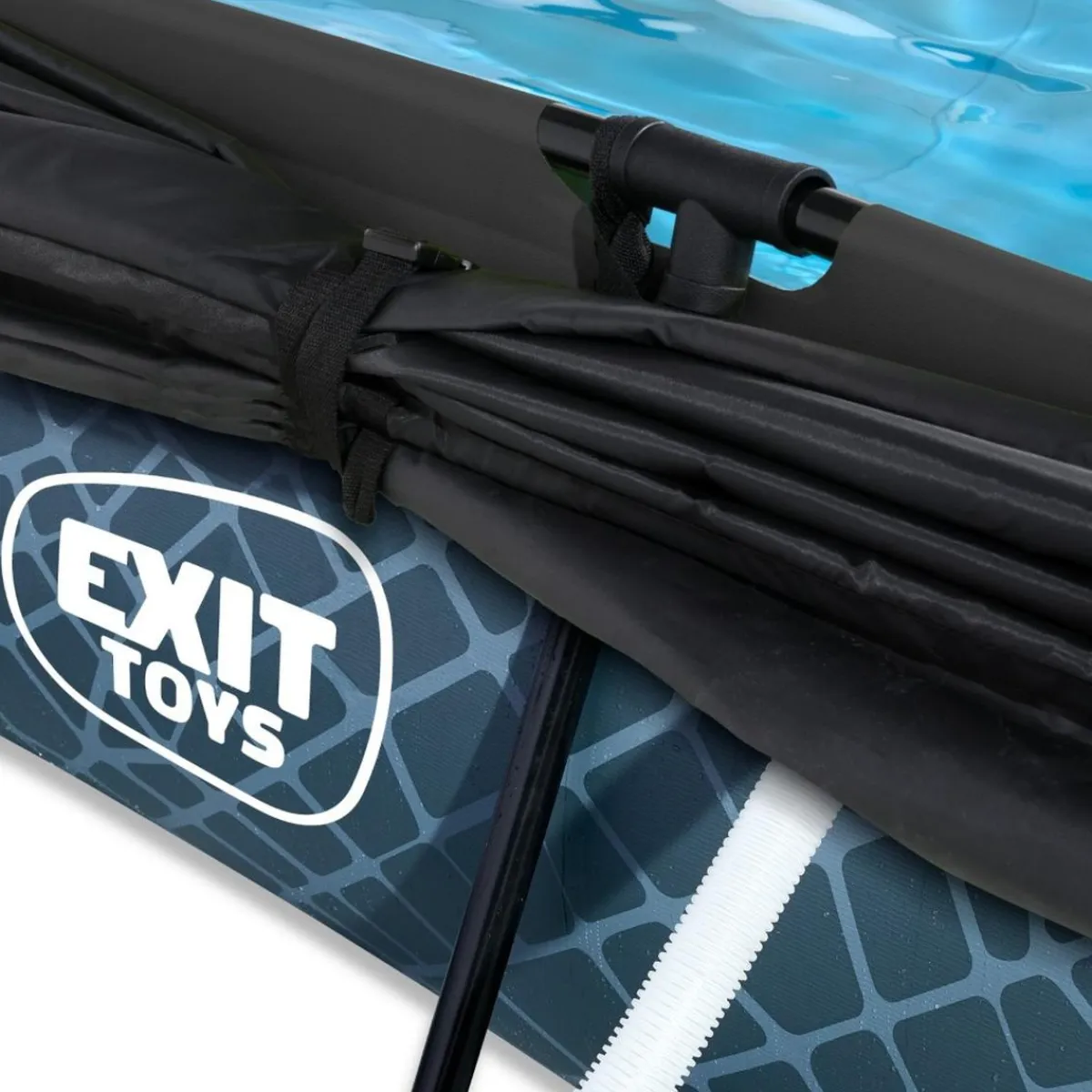 Online Exit - Piscina Stone efecto piedra gris 220 x 150 x 65 cm con filtro y toldo negro Piscinas|Juguetes De Verano