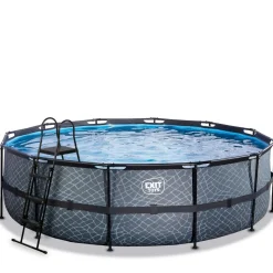 Exit - Piscina Stone gris diámetro 488 x 122 cm con filtro de arena*Exit Toys