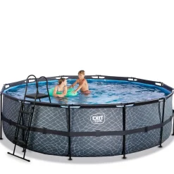 Exit - Piscina Stone gris diámetro 488 x 122 cm con filtro de arena*Exit Toys