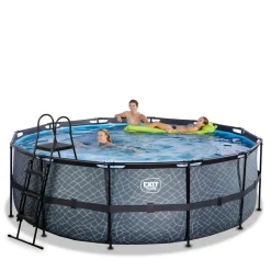 Exit - Piscina Stone gris diámetro 427 x 122 cm con filtro de cartucho*Exit Toys Online