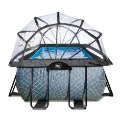 Discount Exit - Piscina Stone gris 540 x 250 x 122 cm con filtro de arena, cúpula y bomba de calor Piscinas|Juguetes De Verano