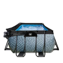 Discount Exit - Piscina Stone gris 540 x 250 x 122 cm con filtro de arena, cúpula y bomba de calor Piscinas|Juguetes De Verano