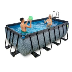 Hot Exit - Piscina Stone gris 400 x 200 x 122 cm con filtro de cartucho Piscinas|Juguetes De Verano
