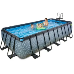 Exit - Piscina Stone gris 540 x 250 x 122 cm con filtro de cartucho*Exit Toys Outlet
