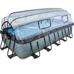 Outlet Exit - Piscina Stone gris 540 x 250 x 122 cm con filtro de arena y cúpula Piscinas|Juguetes De Verano