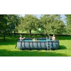 Exit - Piscina Stone gris 540 x 250 x 122 cm con filtro de arena*Exit Toys Hot