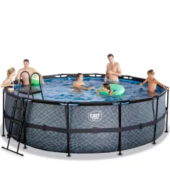 Exit - Piscina Stone gris diámetro 450 x 122 cm con filtro de arena*Exit Toys Hot