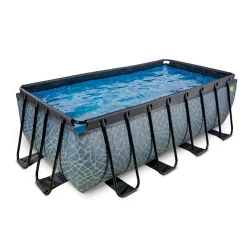Exit - Piscina Stone gris 400 x 200 x 122 cm con filtro de arena*Exit Toys Clearance