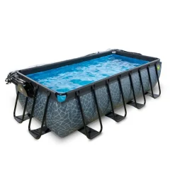 Sale Exit - Piscina Stone gris 400 x 200 x 100 cm con filtro de arena y cúpula Piscinas|Juguetes De Verano