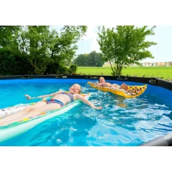 Exit - Piscina Stone gris diámetro 488 x 122 cm con filtro de cartucho*Exit Toys