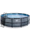 Exit - Piscina Stone gris diámetro 450 x 122 cm con filtro de cartucho Piscinas|Juguetes De Verano
