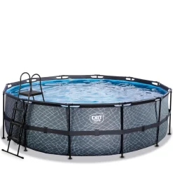 Exit - Piscina Stone gris diámetro 450 x 122 cm con filtro de cartucho Piscinas|Juguetes De Verano