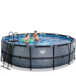 Exit - Piscina Stone gris diámetro 450 x 122 cm con filtro de cartucho Piscinas|Juguetes De Verano