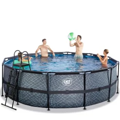 Exit - Piscina Stone gris diámetro 450 x 122 cm con filtro de cartucho Piscinas|Juguetes De Verano