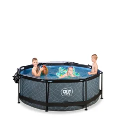 Discount EXIT - Piscina Stone redonda 244 cm con cúpula y bomba de filtro Piscinas|Juguetes De Verano