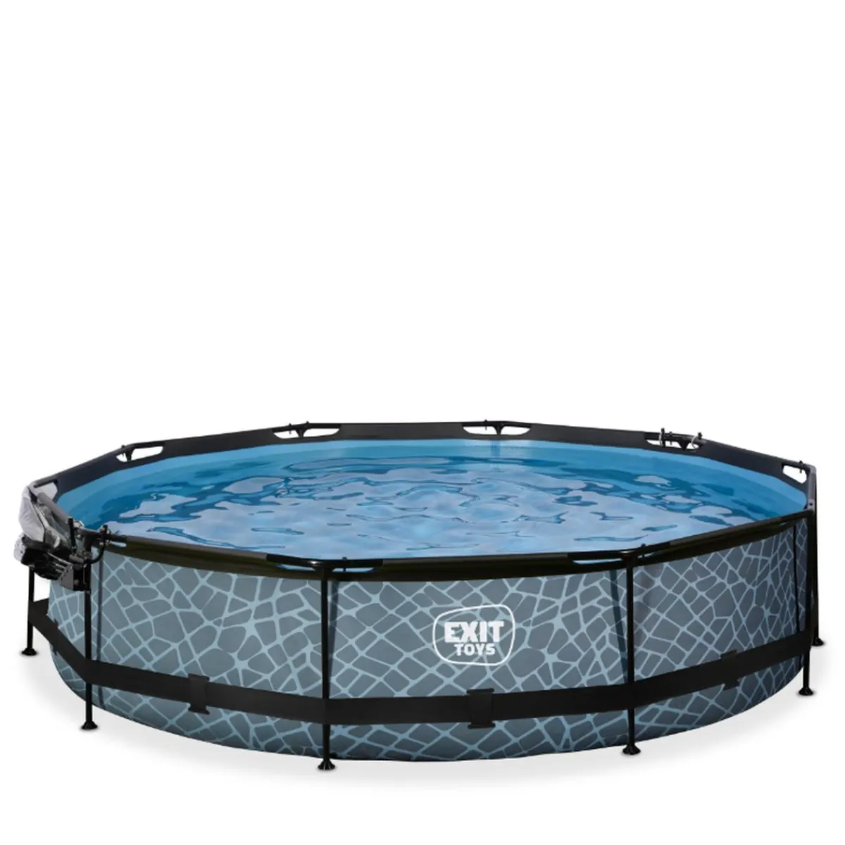 Best EXIT - Piscina Stone redonda 360 cm con cúpula y bomba de filtro Piscinas|Juguetes De Verano