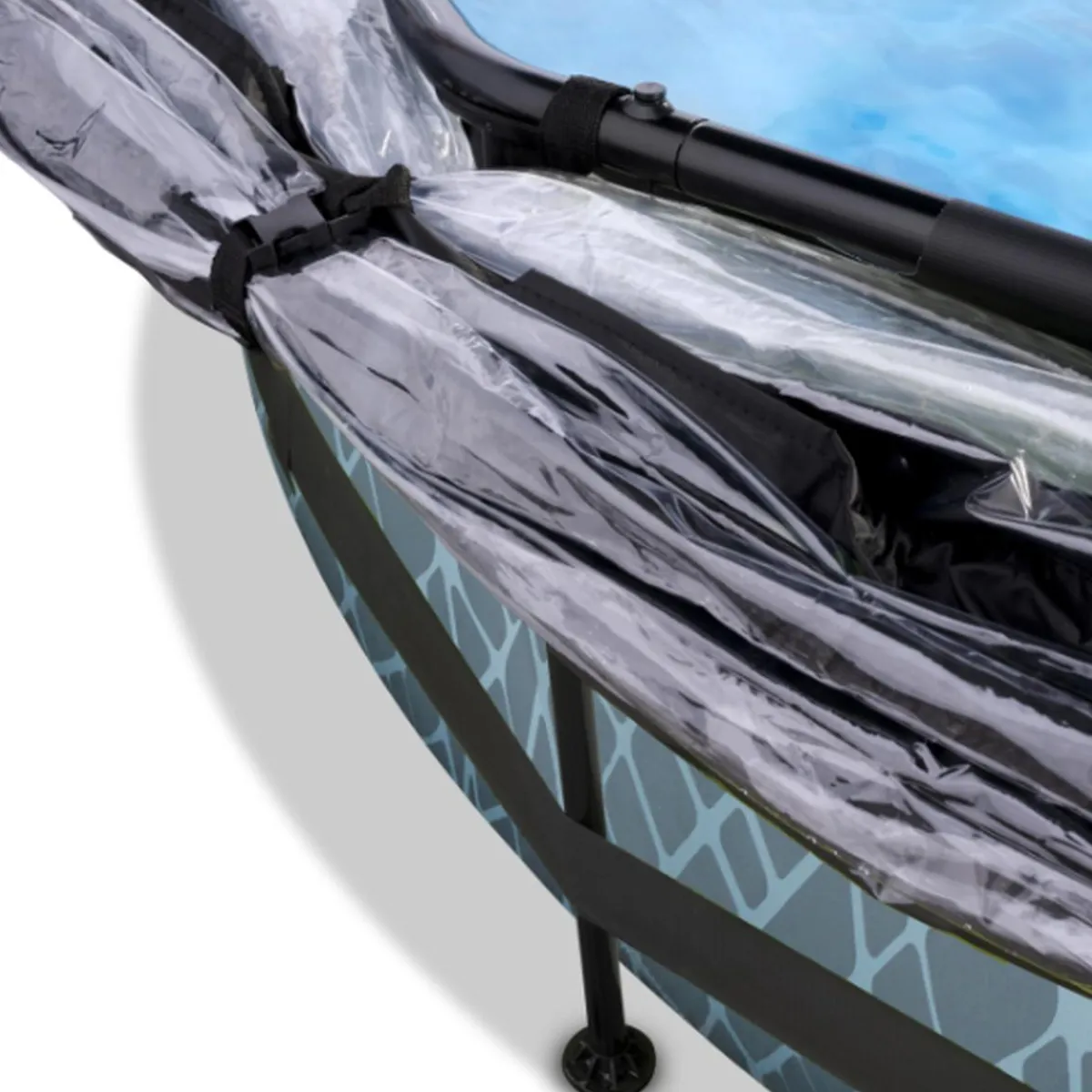 Best EXIT - Piscina Stone redonda 360 cm con cúpula y bomba de filtro Piscinas|Juguetes De Verano