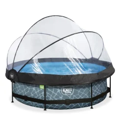 EXIT - Piscina Stone redonda 300 cm con cúpula y bomba de filtro*Exit Toys Online