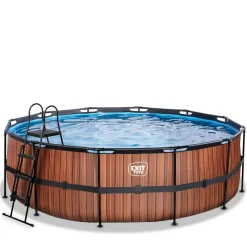Exit - Piscina Wood efecto madera diámetro 450 x 122 cm con filtro de cartucho*Exit Toys New