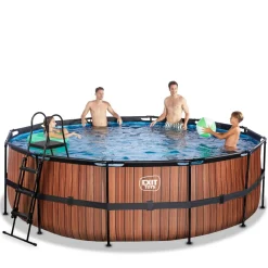 Exit - Piscina Wood efecto madera diámetro 450 x 122 cm con filtro de cartucho*Exit Toys New
