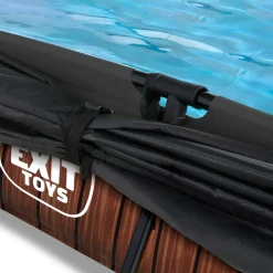 Exit - Piscina Wood efecto madera 300 x 200 x 65 cm con filtro y toldo negro*Exit Toys