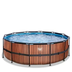 Outlet Exit - Piscina Wood efecto madera diámetro 427 x 122 cm con filtro de cartucho Efecto Madera|Piscinas