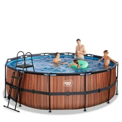 Outlet Exit - Piscina Wood efecto madera diámetro 427 x 122 cm con filtro de cartucho Efecto Madera|Piscinas