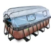 Exit - Piscina Wood efecto madera 400 x 200 x 122 cm con filtro de arena y cúpula*Exit Toys Outlet