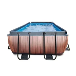 Exit - Piscina Wood efecto madera 540 x 250 x 100 cm con filtro de arena*Exit Toys Discount