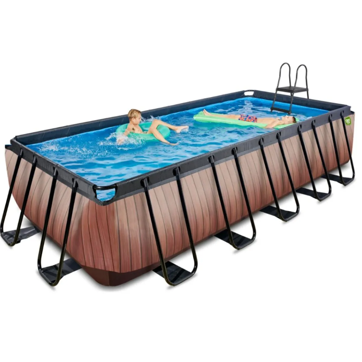 Exit - Piscina Wood efecto madera 540 x 250 x 122 cm con filtro de arena*Exit Toys Best