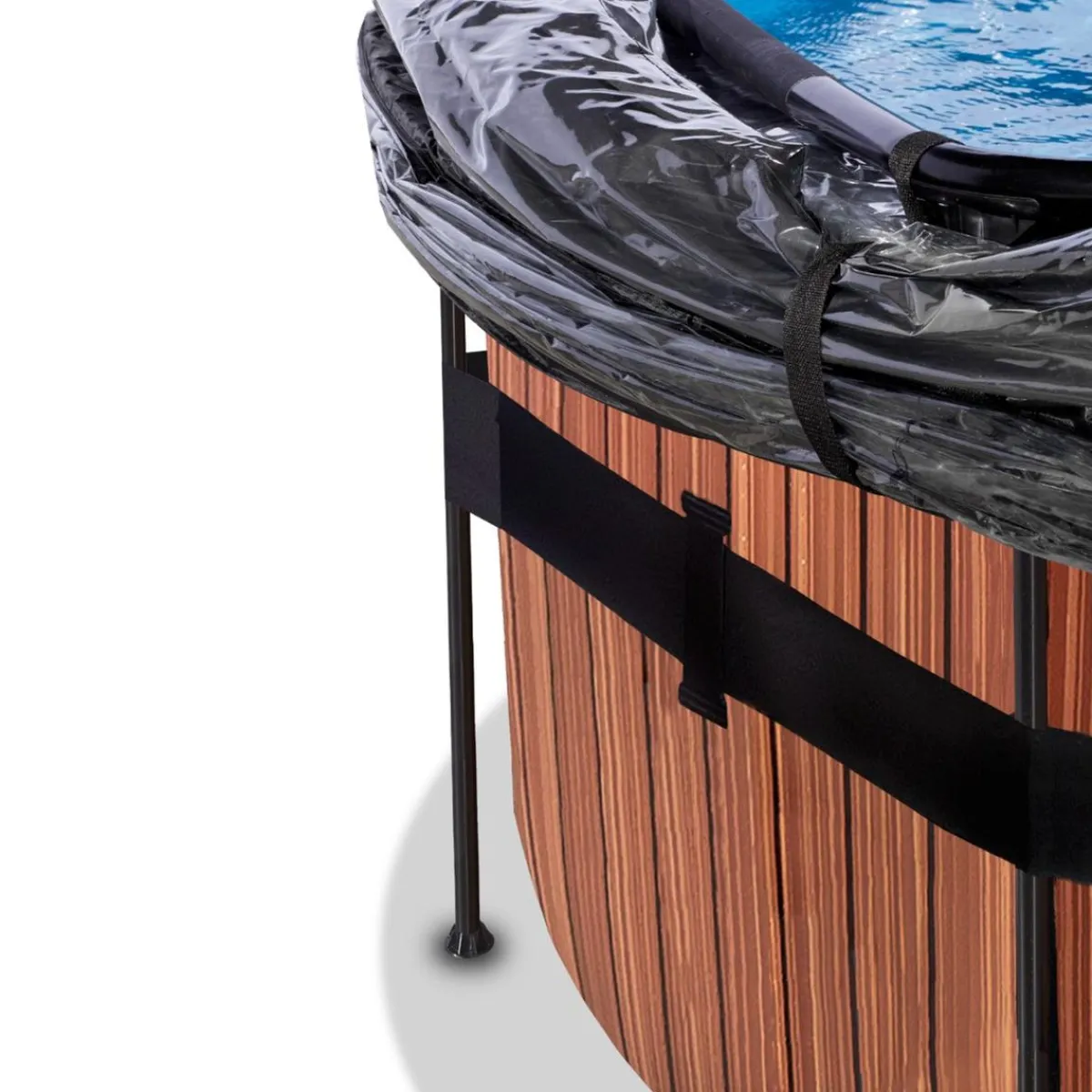 Sale Exit - Piscina Wood efecto madera diámetro 488 x 122 cm con filtro de arena, cúpula y bomba de calor Piscinas|Juguetes De Verano