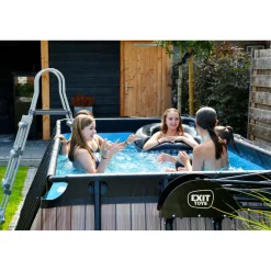 Exit - Piscina Wood efecto madera 400 x 200 x 100 cm con filtro de cartucho*Exit Toys Sale