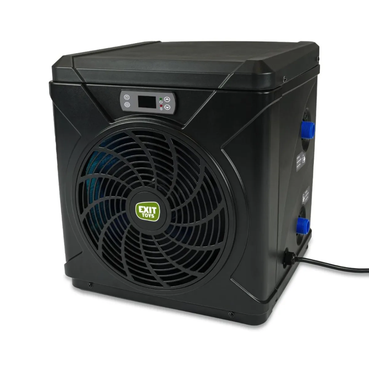 Exit - Piscina Wood efecto madera diámetro 427 x 122 cm con filtro de arena, cúpula y bomba de calor*Exit Toys