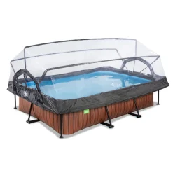 Sale EXIT - Piscina Wood rectangular con cúpula y bomba de filtro 300 x 200 x 65 cm Piscinas|Juguetes De Verano