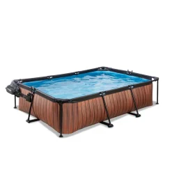 Sale EXIT - Piscina Wood rectangular con cúpula y bomba de filtro 300 x 200 x 65 cm Piscinas|Juguetes De Verano