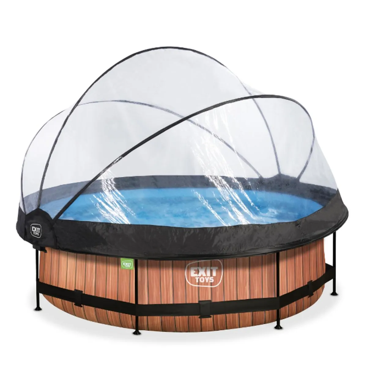 Clearance EXIT - Piscina Wood redonda 300 cm con cúpula y bomba de filtro Piscinas|Juguetes De Verano