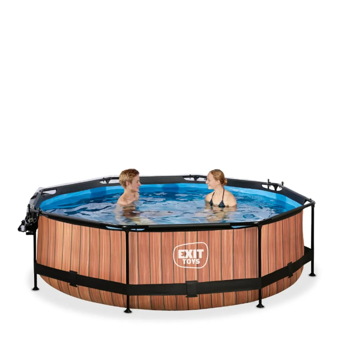 Clearance EXIT - Piscina Wood redonda 300 cm con cúpula y bomba de filtro Piscinas|Juguetes De Verano