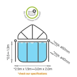 EXIT - Toldo de piscina rectangular 300 cm*Exit Toys Clearance
