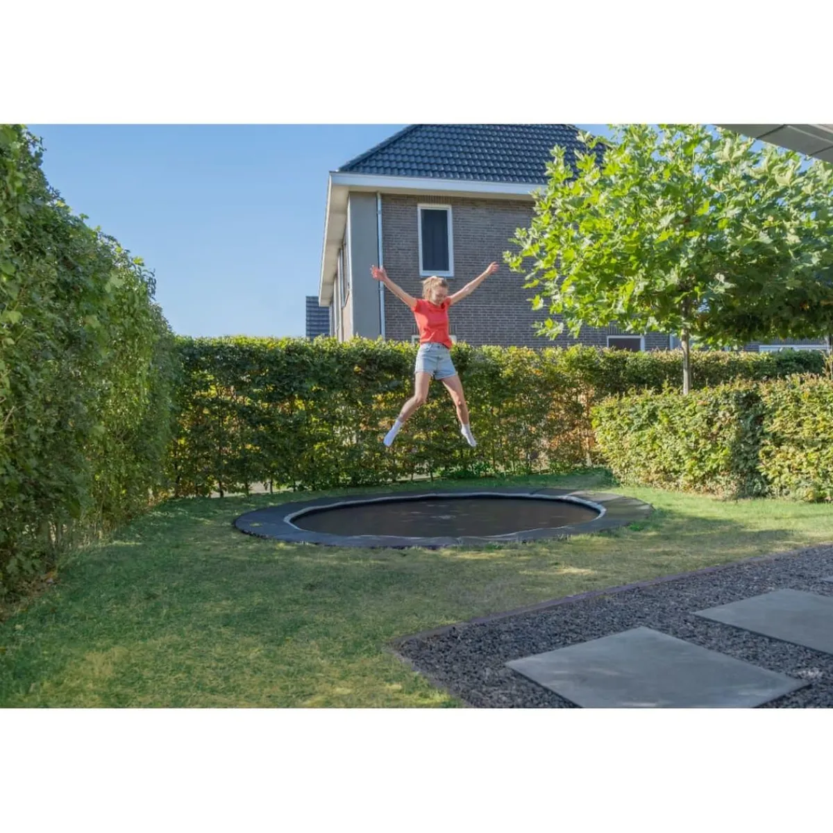 Exit - Trampolín deportivo de suelo Dynamic 427 cm negro Camas Elásticas