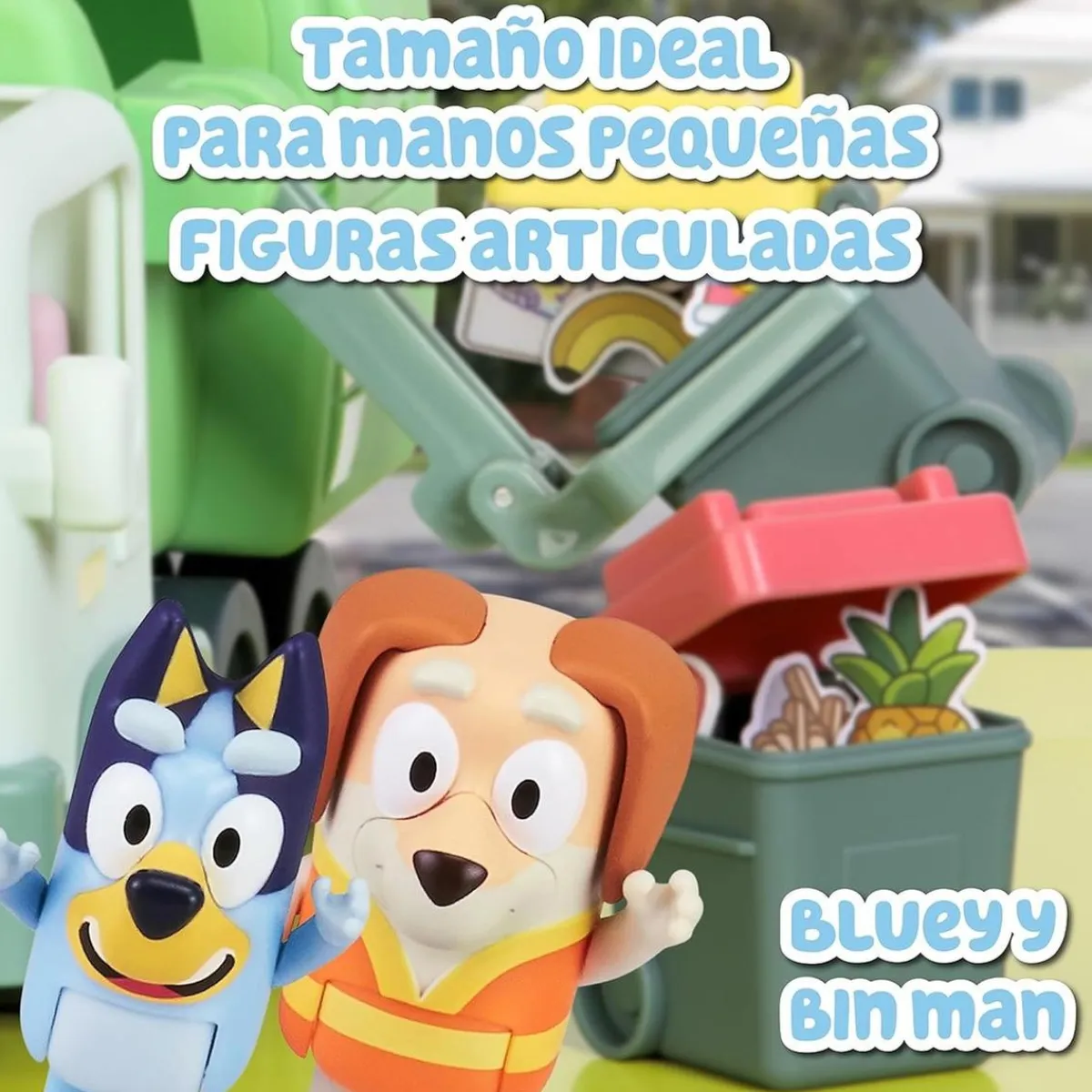 - Bluey - Camión de juguete educativo sobre reciclaje con figura de perrito y accesorios ㅤ*FAMOSA Clearance